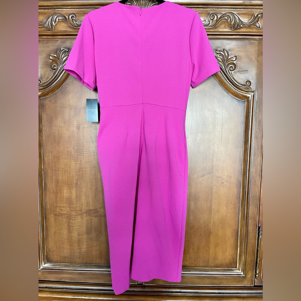 ‼️HOST PICK‼️ Tahari NWT Crepe Lined Faux Knotted Waist Shirt Sleeve Dress - Picture 7 of 7